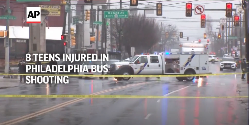 8 teens wounded by gunfire at Philadelphia bus stop in city’s 4th transit shooting in as many days